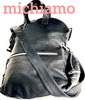 MICHIAMO JAPAN. Black Leather 2 Way Shoulder bag Crossbody Bag