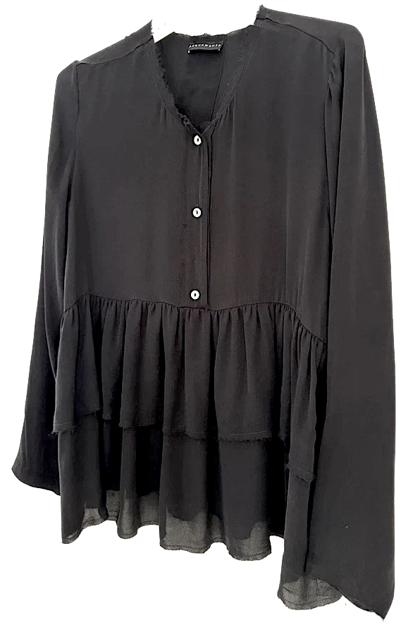 Hannoh Wessel Paris. AEQUAMENTE Black Silk Blouse