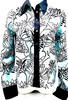 Prada Italy. Vintage Silk Abstract Print Blouse