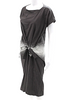 Dries Van Noten Belgium. Black Silk Geometric Shift Dress Tie Waist