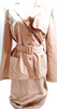 Ferragamo Italy. Cotton Polyurethane Jacket/Skirt Suit
