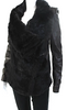Helmut Lang NYC. Black Lapin Rabbit Fur Long Sleeve Leather Jacket