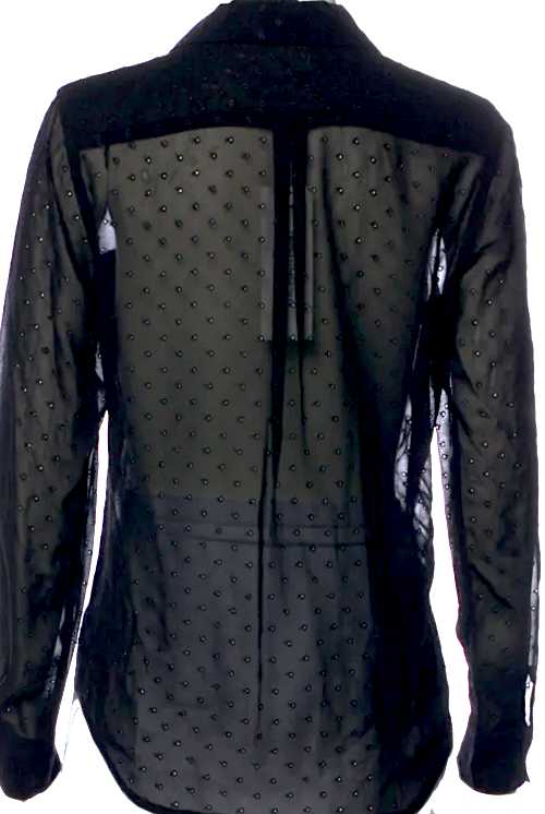 Comme des Garçons Comme des Garçons  Japan. Black Viscose Long Sleeve Button-Up Top