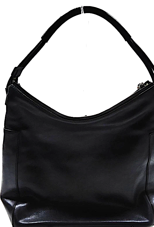 Gucci Italy. Tom Ford Era. Black Leather Minimalism Shoulder Bag