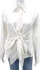 Donna Karan New York  White Collared Long Sleeve Button-Up Blouse