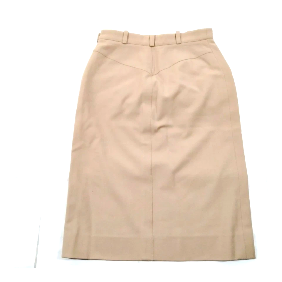 Hermes Paris. Vintage Beige Wool, Nylon, Polyurethene Skirt