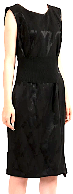 Maison Margiela Paris. NEW. NWOT. Black Rayon Blend Sleeveless Shift Dress
