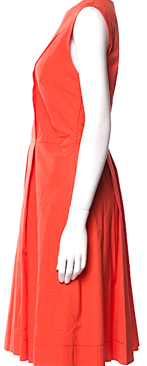 Blumarine ITALY. By Anna Molinari Cotton Blend  V-Neck Knee-Length Dress