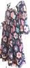 La Ligne NY. Maria Patchwork Floral Print Balloon Sleeve Midi Dress