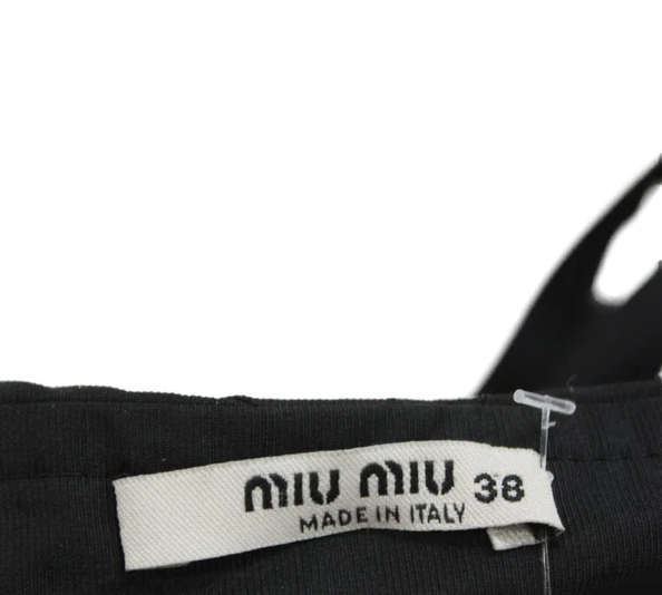 Miu Miu Italy.  Fit & Flare Sweetheart Black Sleeveless Short Dress