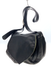 Michiamo Japan. Vintage Black Leather Flap Messenger Style Long Strap Shoulder Bag