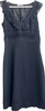 Prada Italy. Black Ruffle Trim Sleeveless Midi Dress