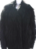 Philosophy Di Lorenzo Serafini Italy. (Alberta Ferretti) Black Faux Fur Hook & Eye Coat Black