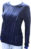 ACNE Studios Sweden. Blue Black Cotton Long Sleeves Crew Neck Sweater
