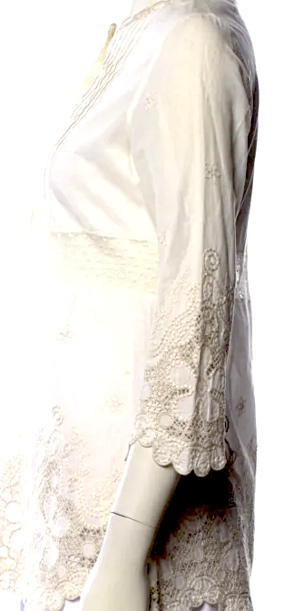 Blumarine Italy. Anna Molinari. Neutrals Three-Quarter Sleeve Blouse