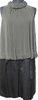 UNITED ARROWS JAPAN. NEW. NWT. Khaki/Black Colorblock Sleeveless Gathered Dress