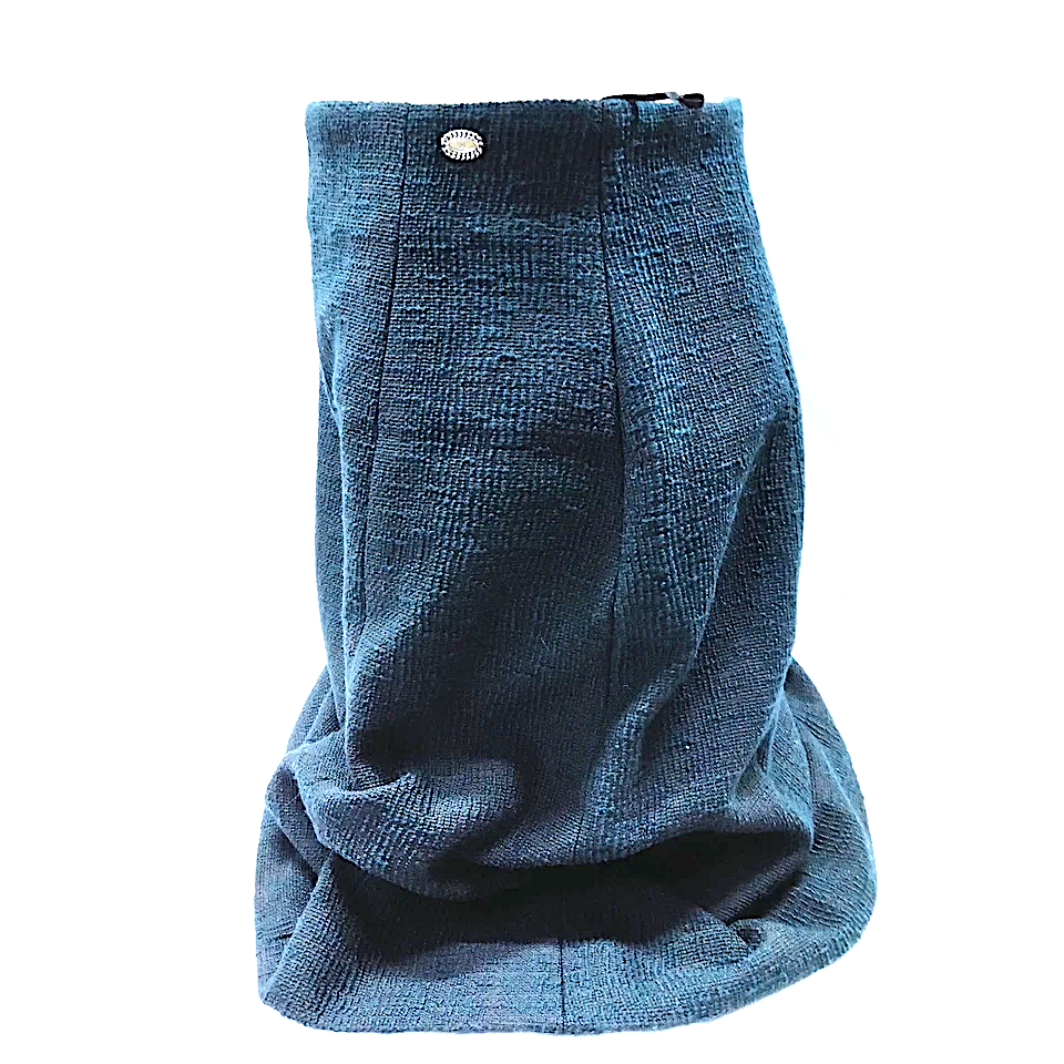 Chanel Paris. Navy Blue Chanel Pin Cotton/Nylon Skirt