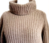Haider Ackerman Belgium.  Beige Chunky Pockets Sweater Mixed Material Turtleneck