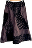 EIKO KONDO JAPAN. Black Dark Brown / Black Velour Skirt
