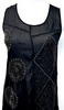Peachoo + Krejberg Paris/New Delhi. Black Cotton Semi Sheer w/Silver Embellishments Tunic/Mini Dress