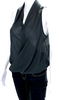 Helmut Lang NY. Blue PolyTech Fabric Sleeveless V-neck Slip-on Tank Blouse