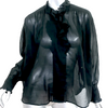 Isabel Marant Etoile Paris. Black Cotton Pamias Ruffle Blouse Long Sleeve Top