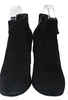 Robert Clergerie Paris. Black Suede Zippered Silver Buckle Accent Heeled Boots Size 9.5
