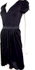Dolce Gabbana New W/O Tag. Authentic Black Viscose Pleated Stretch Belt Dress