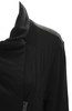 Helmut Lang NYC. Black Ramie Wool High Neck Two Pocket Long Sleeve Zip Up Jacket