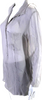 Helmut Lang NY. Gray Semi-Sheer Long Sleeve Button Up Blouse