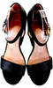 Robert Clergerie PARIS. Black Leather Ankle Strap Open-Toe Heels Size 9.5