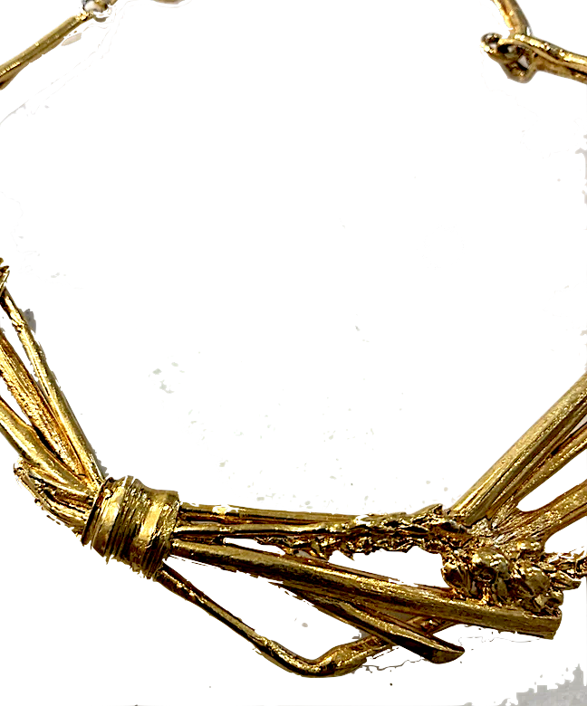 Antigona Paris  Goldplated  Signed on Reverse Brutalist Statement Necklace