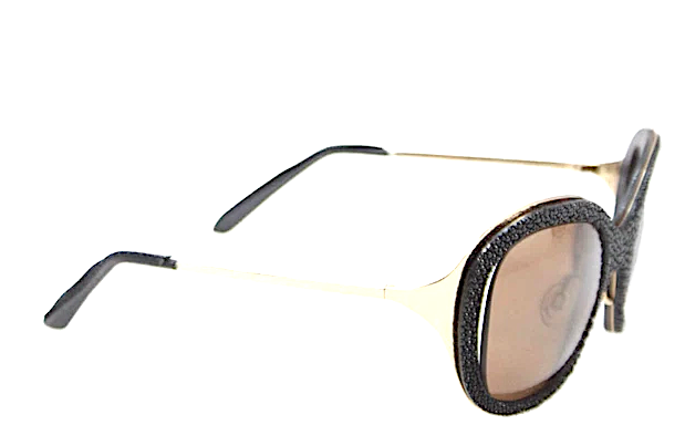 Histoire De Voir Paris.  Round Frame Black/Gold Sunglasses In Case
