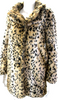 Talula  Faux Fur Leopard Print Button Down Coat