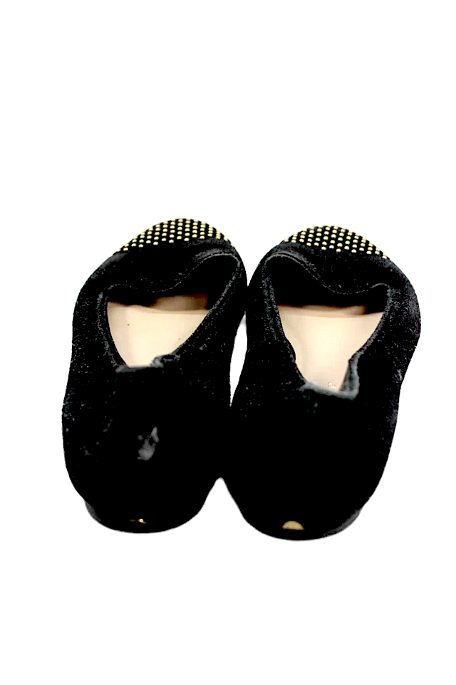 Loeffler Randall NY. Black Suede Studded Suede Ballet Flats