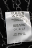 GUCCI ITALY. Black/Grey Silk Horsebit Print Button Down Blouse