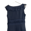 Prada Italy. Black Ruffle Trim Sleeveless Midi Dress