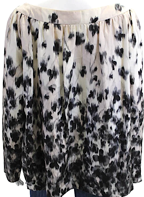 Giambattista Valli Italy. Cream Color Silk Floral Tunic Long Sleeve Top