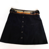 Gucci Italy. Vintage Black Cotton Polyurethane Skirt
