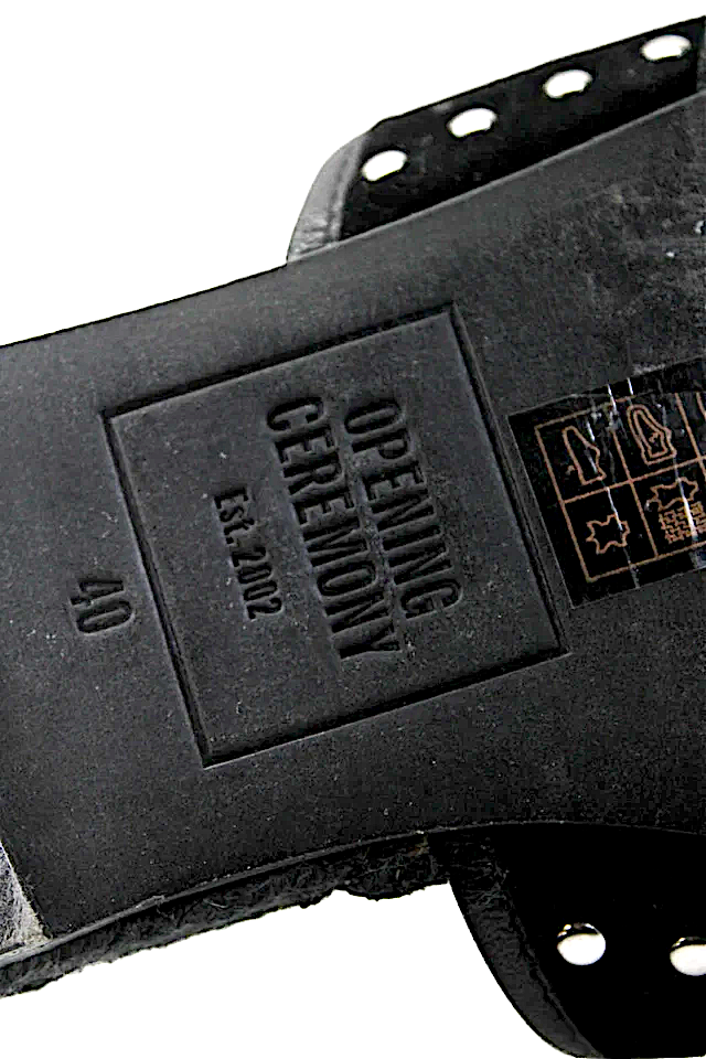 Opening Ceremony NY. Vintage Suede Cross Strap Slide On Sandals Black Size 40