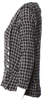 Maison Kitsuné Paris. Black Viscose Windowpane Printed V-Neck Blouse
