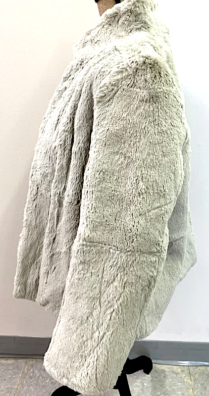 Vintage Unbranded Gray Rabbit Fur Jacket Coat Medium Vintage Made in Hong Kong