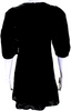 CHLOE PARIS. Black Embroidered Round Neck Short Sleeve Zip Up Dress