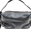 FERRAGAMO ITALY. Black Pebbled Leather Long Strap Shoulder Bag