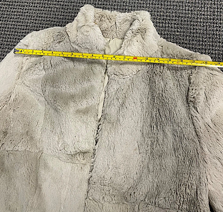 Vintage Unbranded Gray Rabbit Fur Jacket Coat Medium Vintage Made in Hong Kong