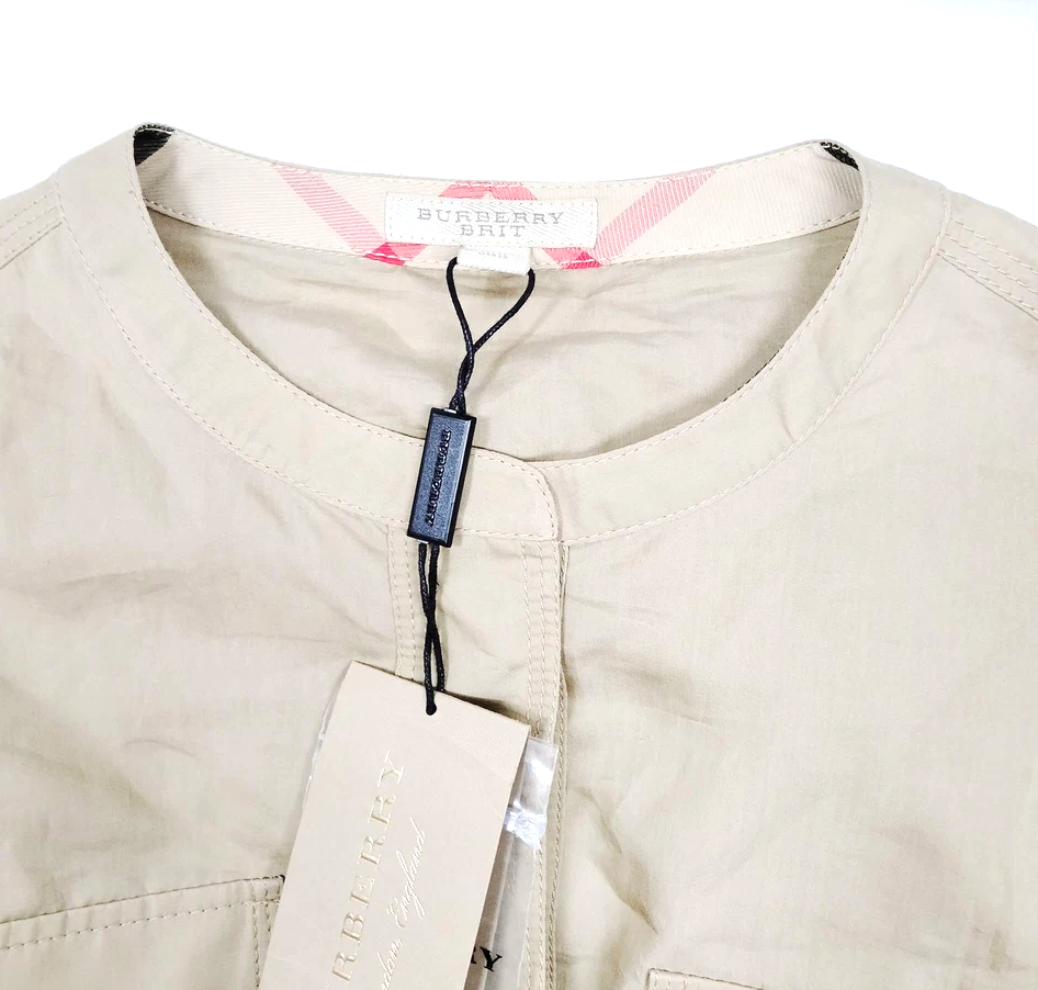 BURBERRY BRIT UK. NEW W/TAG Cotton/Silk Khaki Dress