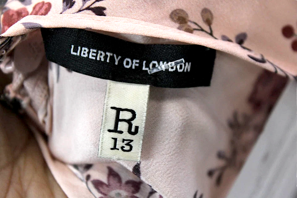 Liberty Of London R13 Floral V-Neck Sleeveless Midi Slip Dress