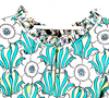 Prada Italy. Green Variations Rayon, Polyurethane Print Dress
