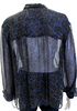 Etoile Isabel Marant PARIS. Blue/Black Silk Abstract Long Sleeve Blouse Top
