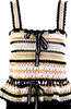 Ulla Johnson Multicolor Cotton Striped Open-Knit Crochet Tank Top
